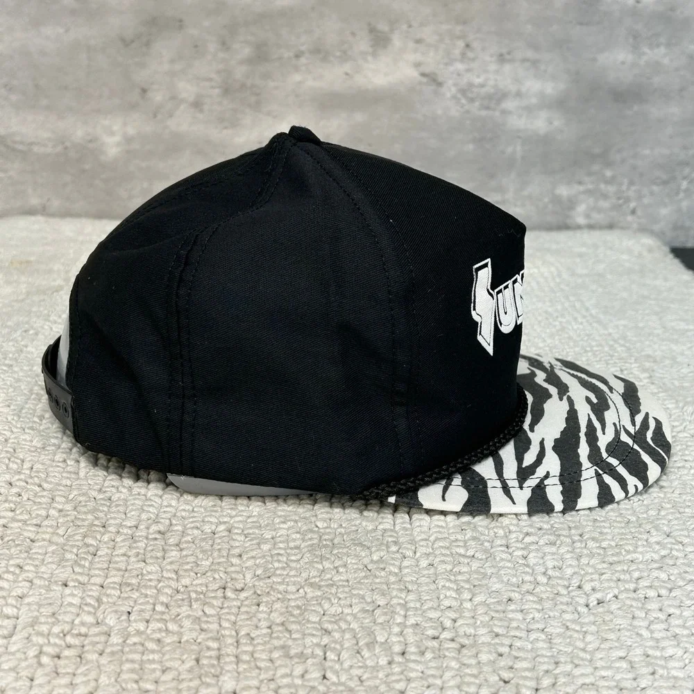90s Vintage Summit Racing Snapback Trucker Hat OSFA Zebra Print Nascar Cap